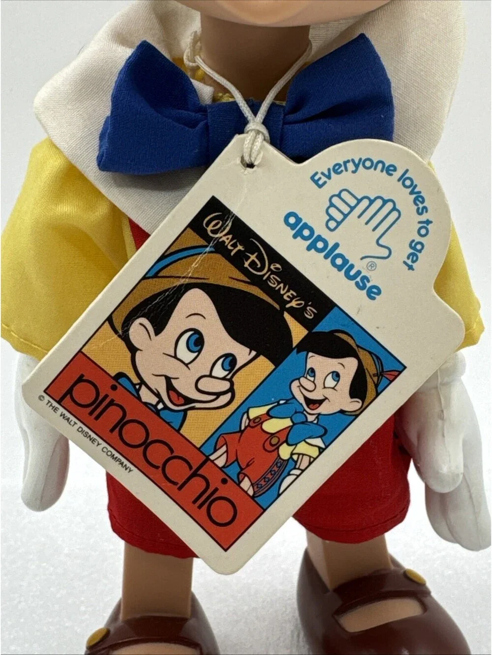 Disney Applause Pinocchio Posable Doll Toy Jointed Vinyl 9.5” Vintage With Tag